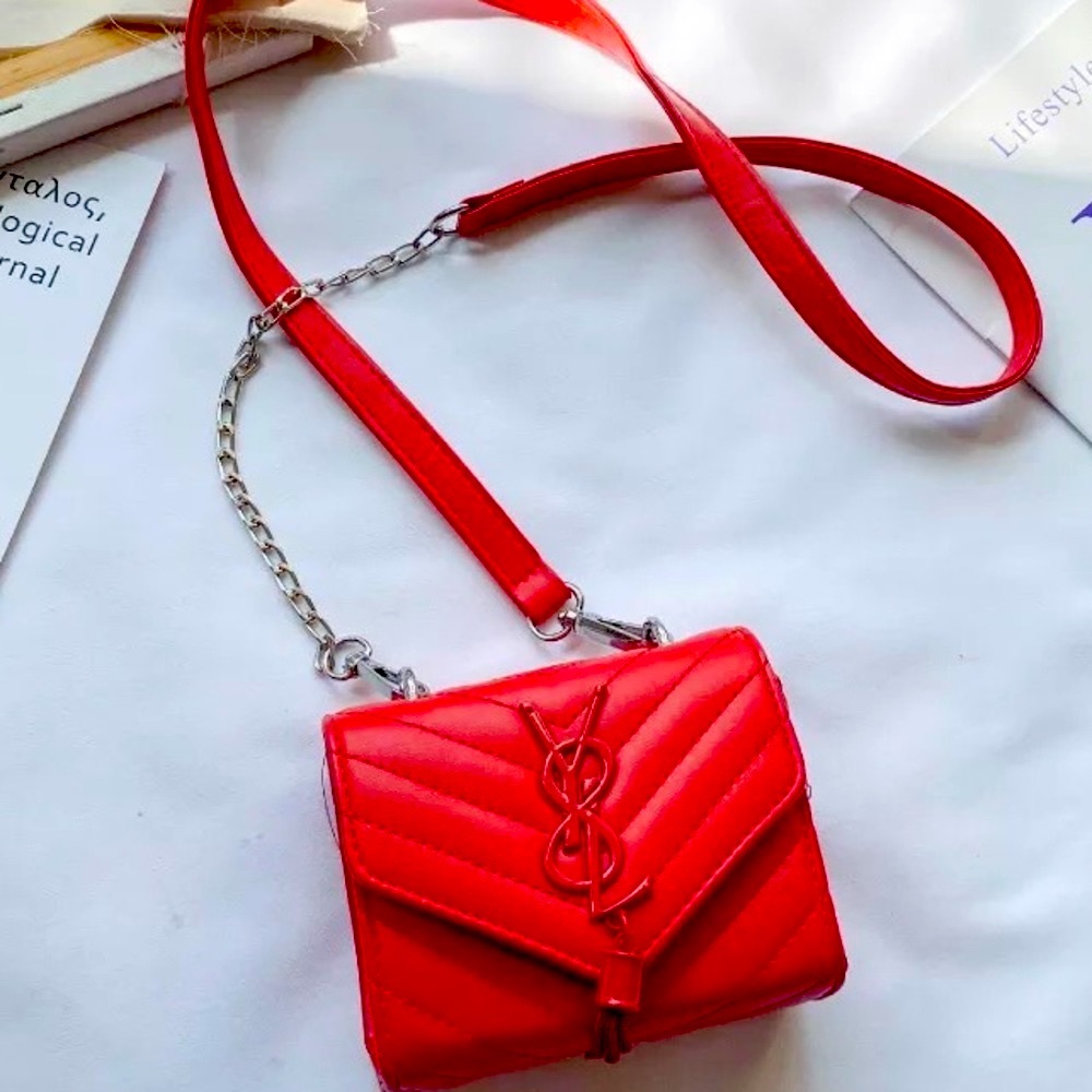 Red Quilted Mini Crossbody Bag for Girls – Trendy Kids Fashion Purse